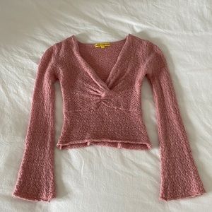 Vintage Bell Sleeve Cropped Sweater